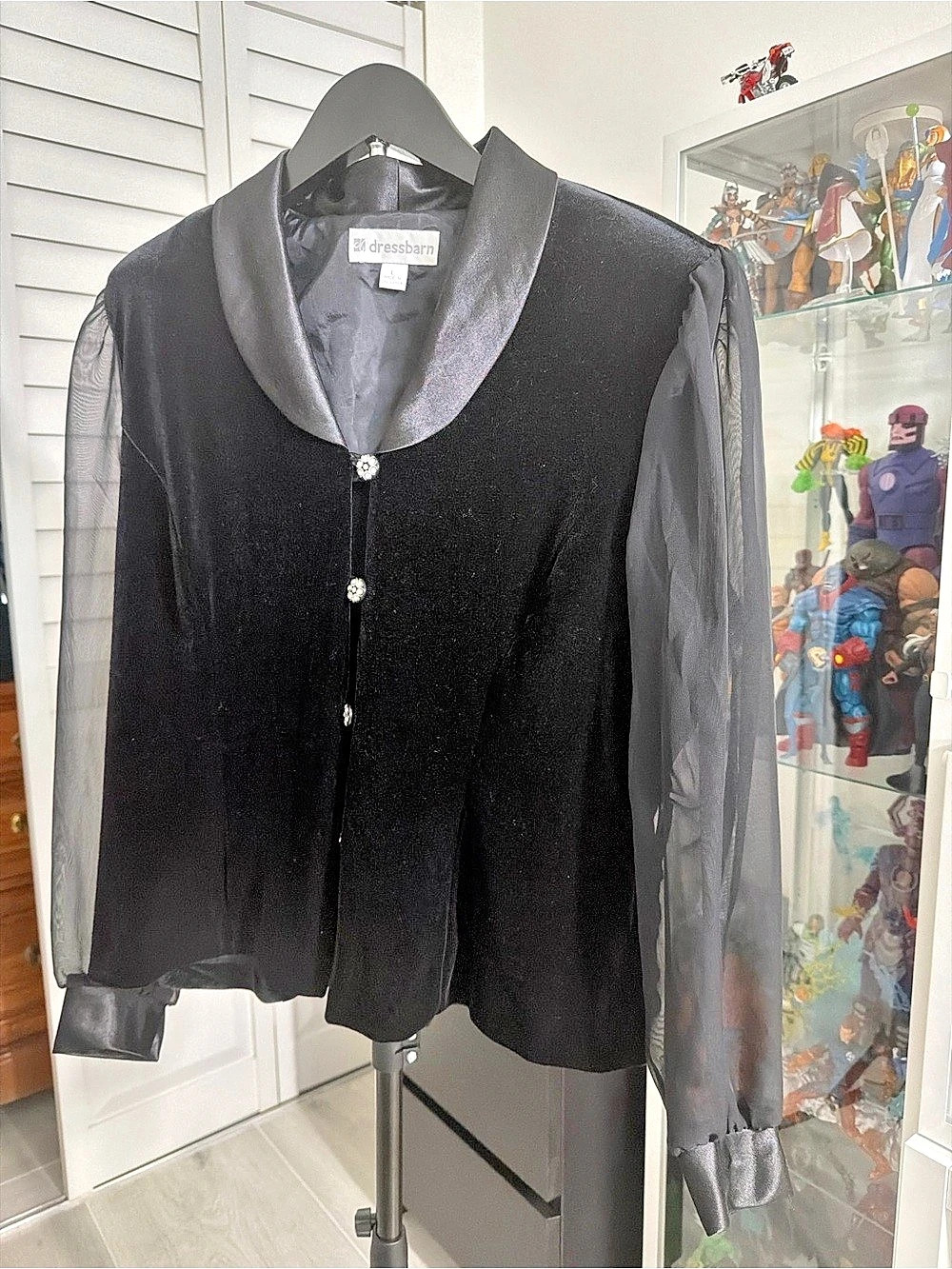 dressbarn Black Velvet Blazer Size Small Like New